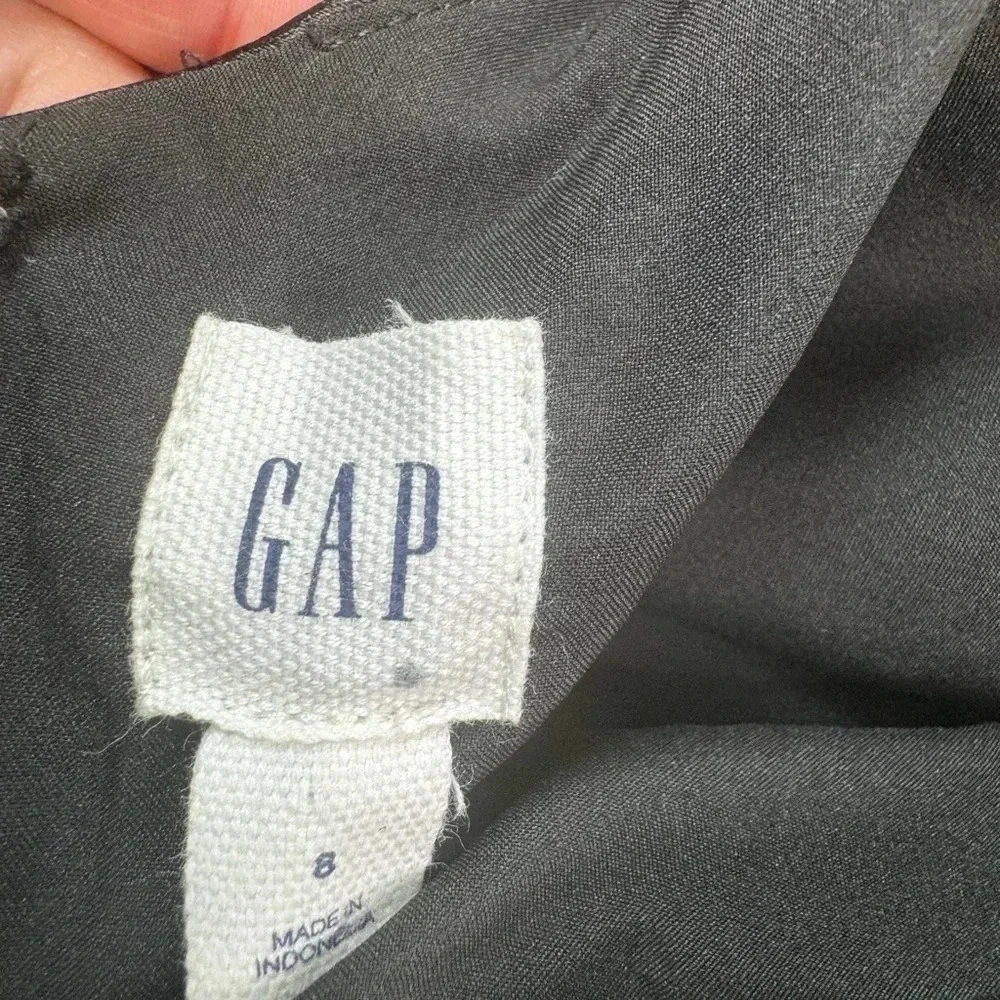 Gap Structured Fit and Flare Satin‎ Black Dress  SIZE 8